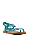 Lunar Charlotte Embellished Sandals, Turquoise