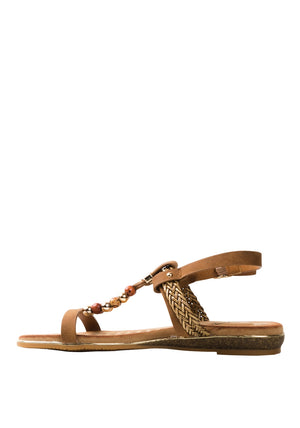 Lunar Alana Beaded Sandals, Tan