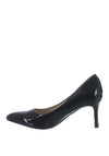 Lunar Patent Pointed Toe Mid Heel Shoes, Black