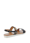 Lunar Sanders Beaded Strap Sandals, Black