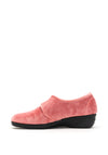 Lunar Velvet Velcro Fastening Slippers, Heather