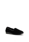 Lunar Velvet Metallic Striped Slippers, Black