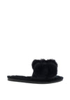Lunar Octavia Pom Pom Slip on Slippers, Black