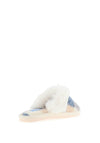 Lunar Kayden Check Faux Fur Trim Slipper, Blue