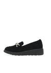 Lunar Serene Faux Suede Chain Loafers, Black