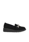 Lunar Serene Faux Suede Chain Loafers, Black