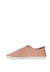 Lunar St Ives Leather Elasticated Stitch Trim Shoes,  Pink