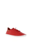 Lunar Leather Elastic Lace Comfort Shoes, Red