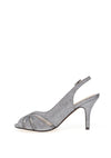 Lunar Elegance Sariyah Glitter Heeled Shoes, Pewter