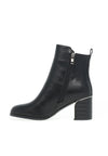 Lunar Kelsey Zip Croc Block Heel Boots, Black