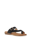 Lunar Buckle Strap Slip on Sandals, Black
