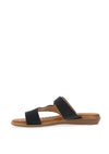 Lunar Buckle Strap Slip on Sandals, Black