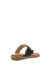 Lunar Buckle Strap Slip on Sandals, Black