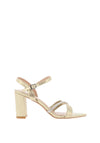 Lunar Brandie Metallic Strap Block Heel Sandals, Gold