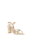 Lunar Brandie Metallic Strap Block Heel Sandals, Gold