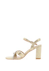 Lunar Brandie Metallic Strap Block Heel Sandals, Gold