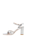 Lunar Brandie Metallic Strap Block Heel Sandals, Silver