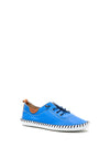 Lunar St Ives Leather Elasticated Stitch Trim Shoes, Blue