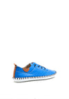 Lunar St Ives Leather Elasticated Stitch Trim Shoes, Blue
