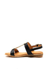 Lunar Renoir Hardware Buckle Strap Sandals, Black