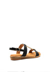 Lunar Renoir Hardware Buckle Strap Sandals, Black