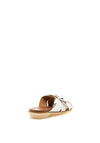 Lunar Reese Buckle Strap Slip on Sandals, White