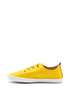 Lunar St Ives Leather Plimsoll Trainers, Yellow