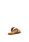 Lunar Animal Print Stud Slip on Sandals, Brown