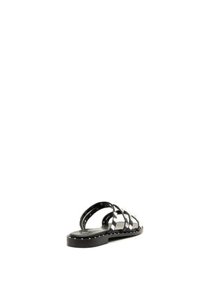 Lunar Sydney Stud Strap Slip on Sandals, Black