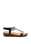 Lunar Tancy Diamante and Pearl Sandal, Navy