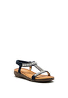 Lunar Tancy Diamante and Pearl Sandal, Navy