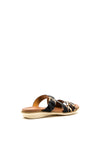 Lunar Josie Leopard Buckle Slip on Sandals, Black