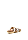 Lunar Josie Leopard Buckle Slip on Sandals, White