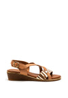 Lunar Wendy Abstract Print Strap Sandal, Beige