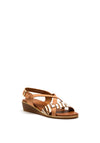 Lunar Wendy Abstract Print Strap Sandal, Beige