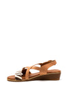 Lunar Wendy Abstract Print Strap Sandal, Beige