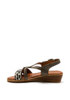 Lunar Wendy Cross Strap Sandal, Grey