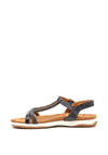 Lunar Perrie Embellished T-Bar Sandals, Navy
