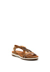 Lunar Perrie Embellished T-Bar Sandals, Tan