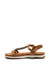 Lunar Perrie Embellished T-Bar Sandals, Tan