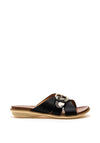 Lunar Reese Buckle Strap Slip on Sandals, Black