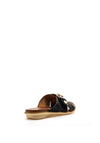 Lunar Reese Buckle Strap Slip on Sandals, Black