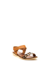 Lunar Lexi Leopard Velcro Sandals, Tan