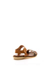 Lunar Lexi Leopard Velcro Sandals, Tan