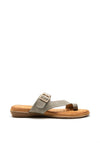 Lunar Buckle Strap Slip on Sandals, Grey
