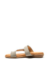Lunar Buckle Strap Slip on Sandals, Grey