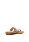 Lunar Buckle Strap Slip on Sandals, Grey