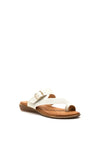 Lunar Buckle Strap Slip on Sandals, White
