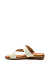 Lunar Buckle Strap Slip on Sandals, White