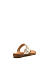 Lunar Buckle Strap Slip on Sandals, White